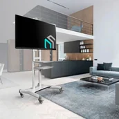 Uchwyty do telewizora - ONKRON Mobilny stojak do TV 50"-83" do 90 kg TS1881 Biały - miniaturka - grafika 1