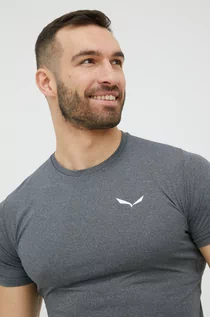 Koszulki męskie - Salewa t-shirt sportowy Pedroc kolor szary gładki - grafika 1