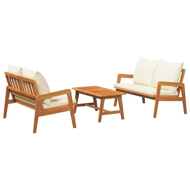 Zestaw Mebli Ogrodowych z Litego Drewna Akacjowego, Kremowy, 115x65x71 cm