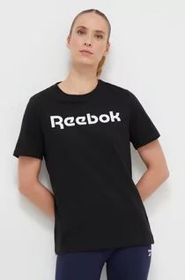 Koszulki sportowe damskie - Reebok t-shirt bawełniany kolor czarny - grafika 1