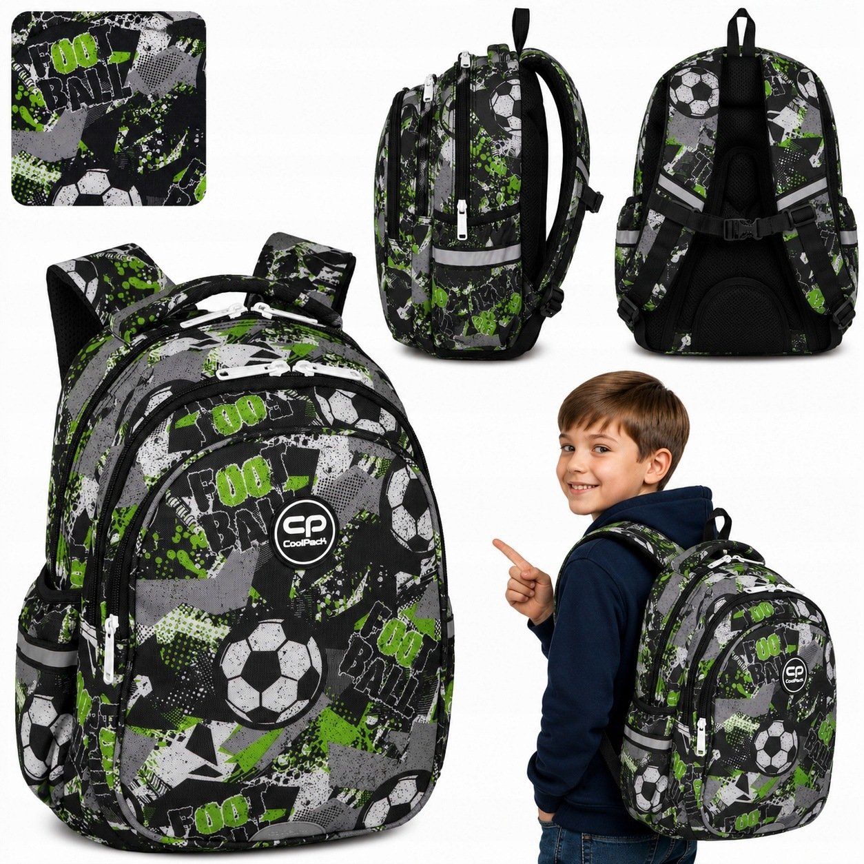 Plecak Szkolny Dla Chłopca Młodzieżowy Piłka Nożna 21L Klasa 1-3 Coolpack