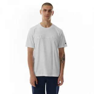 Męski t-shirt z nadrukiem Champion Rochester Crewneck T-shirt - biały - CHAMPION - Koszulki sportowe męskie - miniaturka - grafika 1
