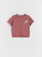 Koszulki dla chłopców - Reserved - T-shirt oversize z aplikacją - jasnofioletowy - miniaturka - grafika 1
