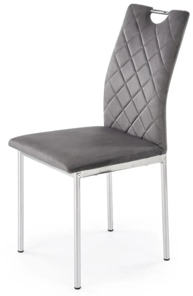 Krzesło tapicerowane K578 VELVET szare HALMAR