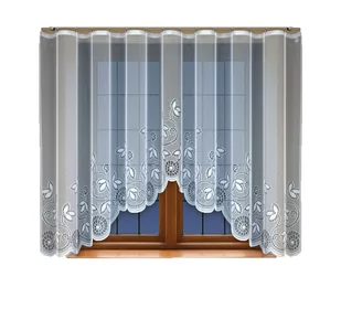 Biała żakardowa firanka z taśmą 242560 160 x 300cm  MONDOMI - Firany - miniaturka - grafika 1