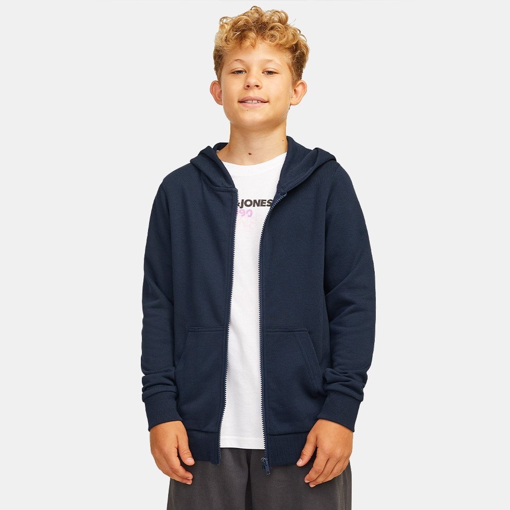 JACK&JONES GRANATOWA BLUZA CHŁOPIĘCA Z KAPTUREM I KIESZENIAMI 176 16EA