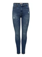 Spodenki damskie - ONLY Dżinsy - Skinny fit - w kolorze granatowym - miniaturka - grafika 1