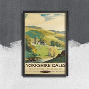 Plakaty - Plakat vintage do salonu Yorkshire Dales - miniaturka - grafika 1