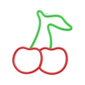 Pozostałe oświetlenie - Neon LED czereśnia zielono-czerwony NNE23 neolia - miniaturka - grafika 1