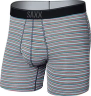 Majtki męskie - SAXX Bokserki męskie trekkingowe / sportowe z rozporkiem SAXX QUEST Boxer Brief Fly - kolorowe paski S - miniaturka - grafika 1