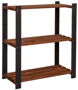 Regał klasyczny drewniany czarny + brąz - M0-H52 - Regały - miniaturka - grafika 1