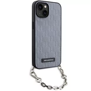 Karl Lagerfeld KLHCP14SSACKLHPG iPhone 14 6.1" srebrny/silver hardcase Saffiano Monogram Chain - Etui i futerały do telefonów - miniaturka - grafika 3