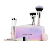 Pędzle do makijażu - Makeup Revolution Glam Up Brush gąbeczka + zestaw pędzli do makijażu - miniaturka - grafika 1