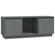 Szafki RTV - Lumarko Szafka pod TV, szara, 110,5x35x44 cm, lite drewno sosnowe - miniaturka - grafika 1
