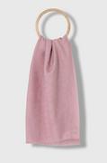 Apaszki i szaliki damskie - Weekend Max Mara szal bawełniany kolor różowy gładki - miniaturka - grafika 1