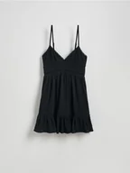 Sukienki - Reserved - Sukienka mini na ramiączkach - czarny - miniaturka - grafika 1