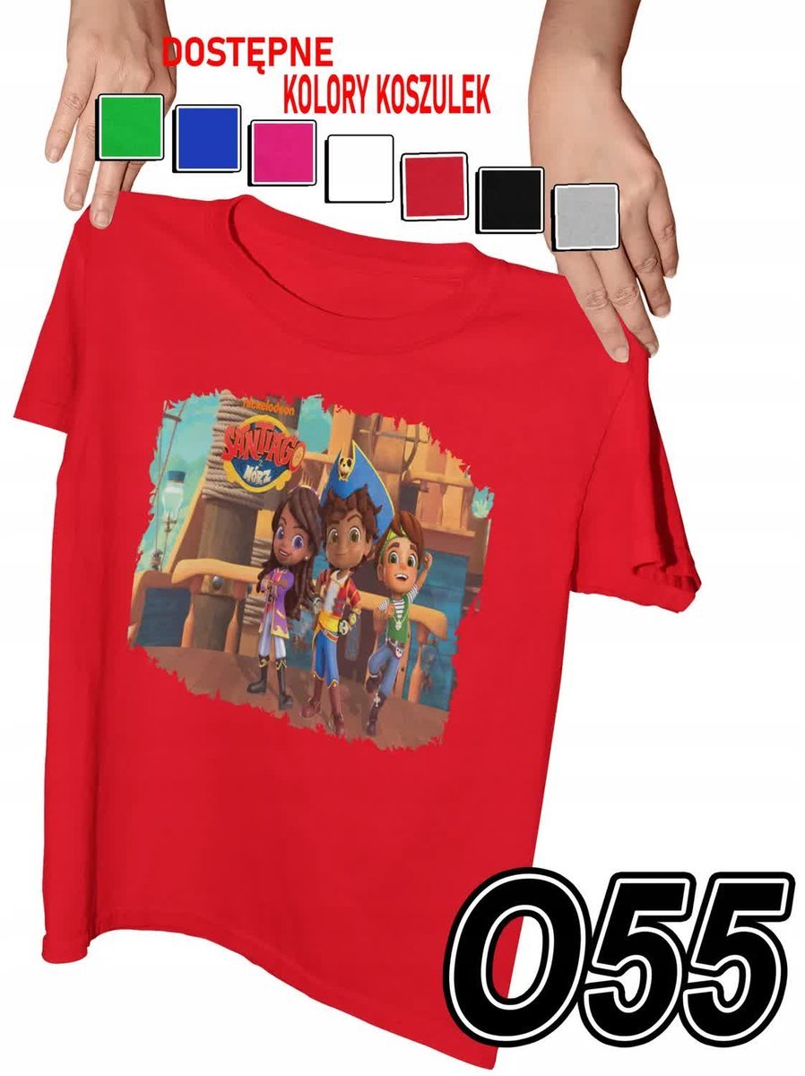 Koszulka Dziecięca Z Nadrukiem Santiago Pirat Różne Wzory - M 134-140