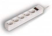 Listwy zasilające - Gembird Listwa zasilająca Power Cube Surge Protector SPG3-B-10C 3 m 5 Sockets Grey SPG3-B-10C - miniaturka - grafika 1