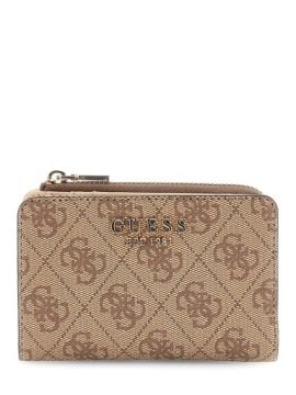 Guess Portfel Damski Laurel II Slg Zip Brązowy/latte