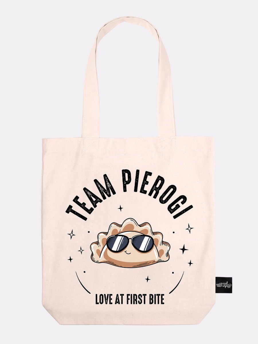 Torba TEAM PIEROGI bawełna ecru prezent