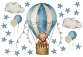 Naklejki na ścianę - Naklejki Na Ścianę Dziecięce Duże Balony Miś - miniaturka - grafika 1