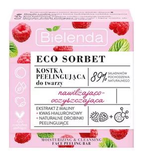 Peelingi i scruby do twarzy - Bielenda Eco Sorbet Malina Kostka Peelingująca - grafika 1