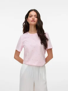 Vero Moda Koszulka w kolorze jasnoróżowym - Koszulki i topy damskie - miniaturka - grafika 1