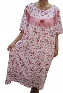 KOSZULA NOCNA BAWEŁNA 100% MOTYLKI prezent krótki rękaw 52 54 7XL 8XL - Bielizna nocna - miniaturka - grafika 1