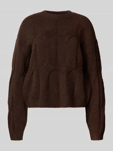 Sweter o kroju relaxed fit z dzianiny z dodatkiem wełny model ‘JENNA’ - Swetry damskie - miniaturka - grafika 1