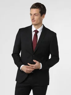JOOP! Męska marynarka od garnituru modułowego Mężczyźni Super Slim Fit Wełna czarny wypukły wzór tkaniny, 98 - Garnitury - miniaturka - grafika 1