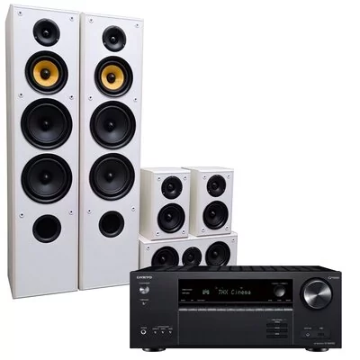 Kino domowe ONKYO TX-NR6100B + TAGA TAV-606 HCS 5.0 Biały