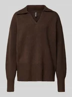 Swetry damskie - Sweter z dzianiny o kroju regular fit z dodatkiem wełny model ‘MALOU’ - miniaturka - grafika 1