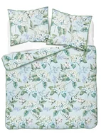 Pościel - Pościel perkal z bizą 160x200 5589a błękitna kwiaty - miniaturka - grafika 1