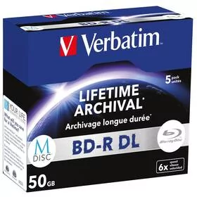Dysk Verbatim M-DISC BD-R DL 50GB, 6x, jewel case 5 ks (43846) - Nośniki danych - miniaturka - grafika 1