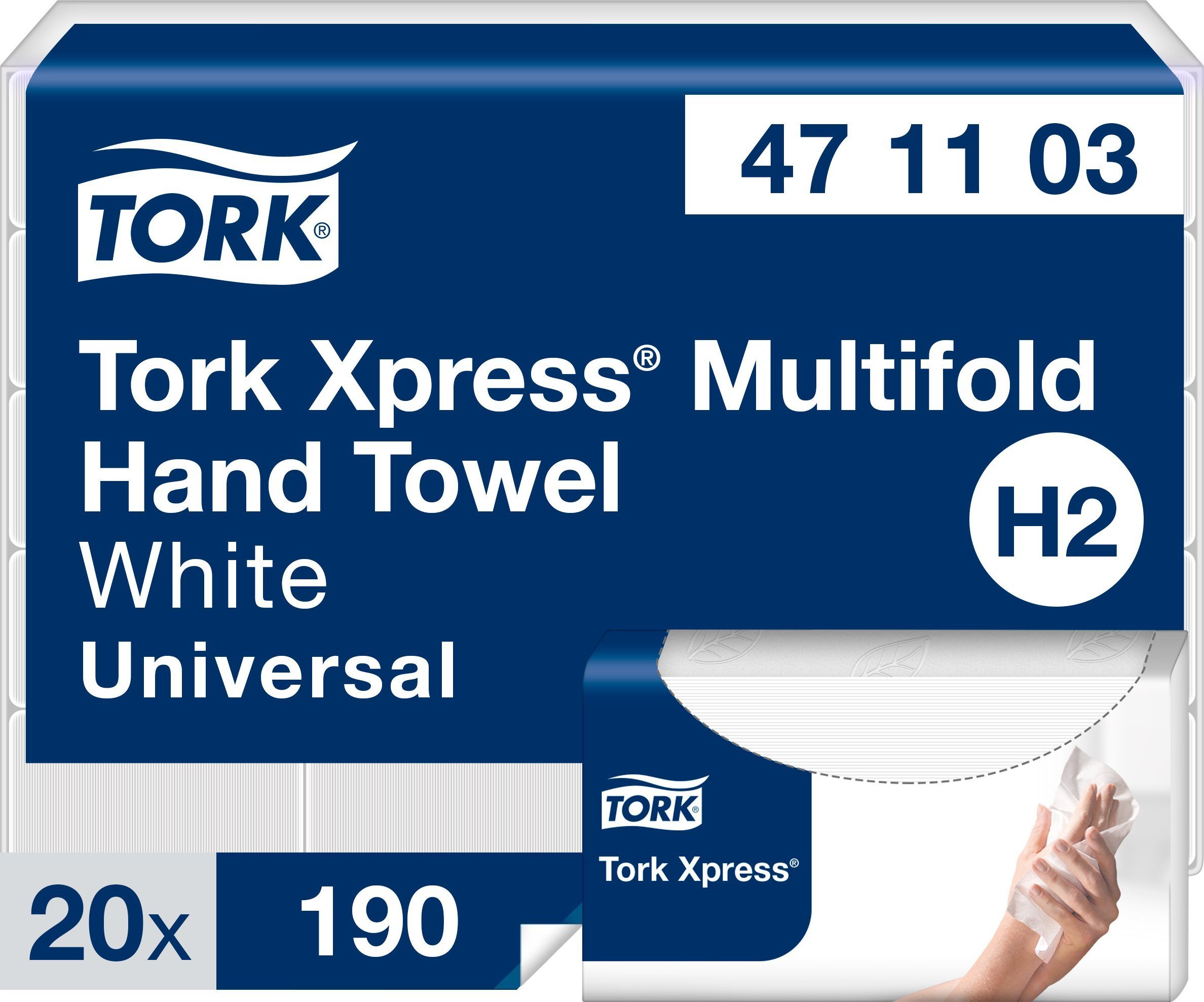 Tork Ręczniki Xpress® Multifold Natural White H2 190 szt.x20