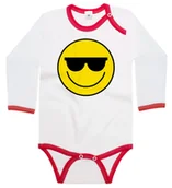 Body dla niemowląt - Body dziecięce Emoji Emotikon Uśmiech W Okularach 62/68 - miniaturka - grafika 1