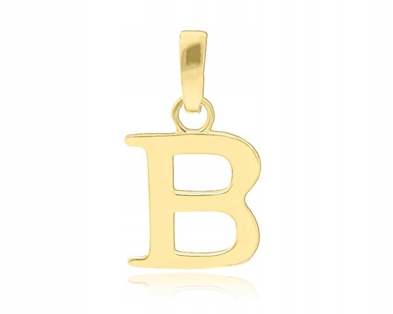 Złota zawieszka literka B pr. 585 gładka wisiorek damski