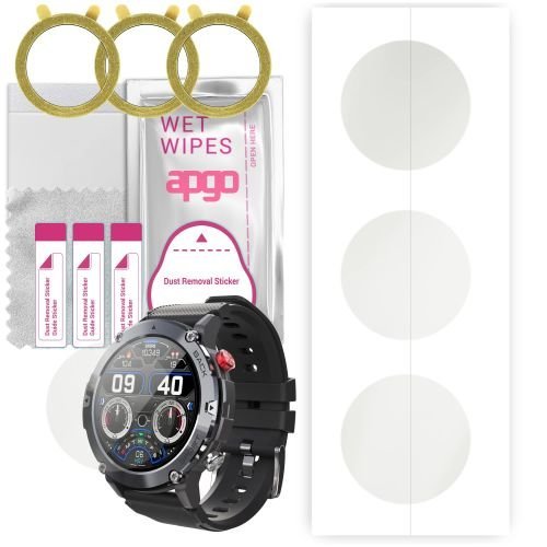 3x folia ochronna hydrożelowa MATOWA do Cubot C21 - apgo Smartwatch Hydrogel MATTE Protection Ochrona na ekran smartwatcha