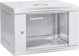 Szafa wisząca RACK 19" 6U, 400mm, Netrack ECO-Line, szara, drzwi przeszklone - Szafy rack - miniaturka - grafika 1