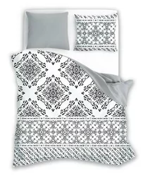 Faro Pościel bawełniana 220x200 Ornamenty biała czarna szara 010 Fashion 23 - Pościel - miniaturka - grafika 1
