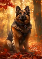 Zabawki kreatywne - Diamentowa mozaika - Pies owczarek jesienią - miniaturka - grafika 1