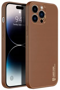 Dux Ducis Yolo etui iPhone 14 Pro elegancki pokrowiec ze skóry ekologicznej brązowy - Etui i futerały do telefonów - miniaturka - grafika 1