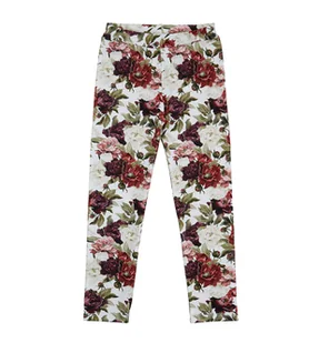Bawełniane legginsy Czerwone Kwiaty - 98 - Legginsy - miniaturka - grafika 1
