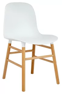 King Home Krzesło IKAR białe polipropylen drewno bukowe DC-1662 - Krzesła - miniaturka - grafika 1