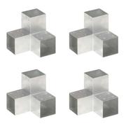 Ogrodzenia - vidaxl Łączniki w kształcie Y, 4 szt., galwanizowany metal, 101x101 mm! 145482 - miniaturka - grafika 1