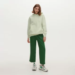 Spodnie damskie - Reserved Spodnie z elastyczną talią - Zielony - grafika 1