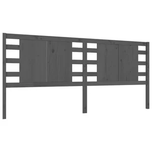 Lumarko Wezgłowie łóżka, szare, 206x4x100 cm, lite drewno sosnowe - Inne meble do sypialni - miniaturka - grafika 3