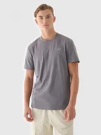 Koszulki sportowe męskie - Męski t-shirt basic 4F 4FWMM00TTSHM2256 - szary - miniaturka - grafika 1