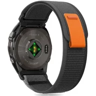 Akcesoria do smartwatchy - Pasek TECH-PROTECT Nylon do Garmin Fenix 5X/5X Plus/6X/6X Pro/7X/8 (51 mm) Czarno-pomarańczowy - miniaturka - grafika 1