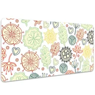 Podkładki na biurko - Mata z nadrukiem na biurko Kwiaty i Serca 100x50 cm, Dywanomat - miniaturka - grafika 1